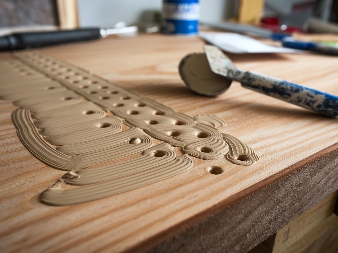 Szlifowanie drewna po zamaskowaniu wkrętów